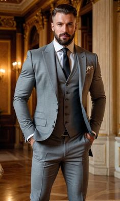 Wedding Suits Men Grey, Business Casual Attire For Men, Groomsmen Ideas, Suits Men Business, Lgbt Wedding, Mens Fashion Business, Suits Men, Suit Men