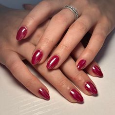 Great minds think alike! And all of our minds are on fall🍂 Gonna be so into darker chrome combos this year #nails #nailart #naildesigns #nailsofinstagram #nailsnailsnails #nailsmagazine #nailsonfleek #nailstyle #nailtrends #nailartist #nailinspo #fallnails #chromenails #almondnails Cherry Coke Nails Chrome, Chrome Cranberry Nails, Fall Red Chrome Nails, Cherry Chrome Nails Designs, Cranberry Nails With Chrome, Dark Burgundy Chrome Nails, Cranberry Acrylic Nails, Cranberry Nails Designs, Jelly Nails With Chrome