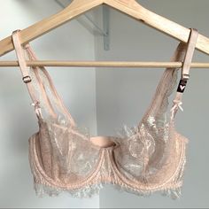 Victoria Secret Shimmer Lace Bra, Size 32d. Light Blush Pink W/Silver Highlights. Item Is New With Tag, No Flaws To Note. Satin Bralette, Lace Balconette, Light Blush Pink, Rhinestone Bra, Silver Highlights, Victoria Secret Pink Bras, Pink Corset, Black Lace Bra, Sleep Wear