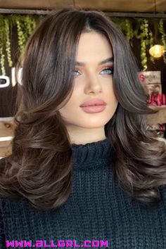 Layered Hairstyles, Bangs With Medium Hair, Haircut Styles, Haircut Inspiration, Hair Color For Women, Medium Hair Cuts, Brunette Hair