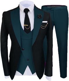 Suit Vest For Men, Tuxedo Suit For Men, Mens Blazer Black, Suit For Men Wedding, Formal Suits Men, Wedding Suits For Men, Stylish Mens Suits, Vest For Men, Classy Suits