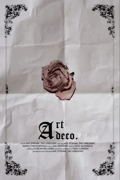 a piece of paper with an image of a rose on it and the words art aero