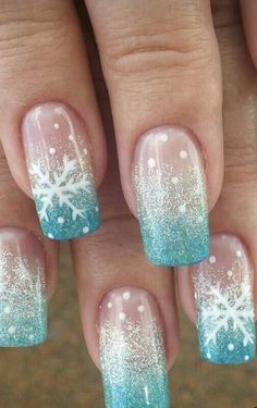 Jan Nails, Turquoise Nail Art, Nail Tek, Holiday Nails Winter, Snowflake Nail Art, Turquoise Nails, Christmas Gel Nails, Christmas Nail Art Designs, Snowflake Nails