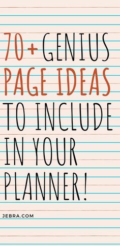 The best collection ideas, so you get the most out of your planner. Keep info on one topic on the same notebook pages and you'll save time finding it later. Bullet Journal Collections, Notebook Pages, Bullet Journal Tracker, Collection Ideas, Creative Planner, Planner Art