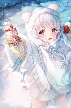 Manga Female, Girl With White Hair, Princess Anime, Anime Christmas, Cute Anime Chibi, Cute Anime Wallpaper, Anime Angel, Manga Pictures