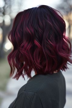 From subtle tints to bold statements, burgundy hair is versatile and customizable to your style. Click to explore more examples. Grey And Burgundy Hair, Brown Hair Maroon Highlights, Red Violet Ombre Hair, Red Hair Red Highlights, Burgundy Color Block Hair, Wine Coloured Hair, Burgundy Highlights On Light Brown Hair, Winter Hair Color Ideas Short Hair, Burgundy Bob Hair