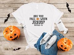 Are you falloween jesus? shirt , halloween costume, halloween shirt, halloween tshirt, halloween party, Family halloween shirt, Jesus shirt PLEASE CONTACT US FOR MORE COLOR AND SİZE OPTIONS https://evocativecreationsco.etsy.com PRODUCT DESCRIPTION                                                                                                      BELLA CANVAS 3001 UNISEX SHIRTS: This updated unisex essential fits like a well-loved favorite. Super soft cotton and excellent quality print makes. 10 Halloween Party Family, Matthew Bible, Christian Fall, Fall O, Halloween Tshirt, Jesus Shirt, Jesus Tshirts, Follow Jesus, Family Halloween