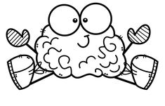 a cartoon sheep sitting on top of a tree branch with two eyes and one eye closed