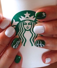 Latest 60 Simple Nail Art Designs for Short Nails Starbucks Nails, Creative Nail Designs, Simple Nail Art Designs, White Nail, Short Nail Designs, Simple Nail Designs, Unique Nails, Cute Nail Designs, Easy Nail Art