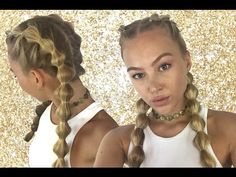 Braid Your Own Hair, Bubble Braid, Braiding Your Own Hair, Softball Hairstyles, Bubble Ponytail, Big Box Braids Hairstyles, Bubble Braids, Pigtail Braids