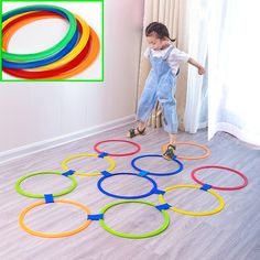 2023 New Children's Outdoor Hopscotch Ring Jumping Toys Early Childhood Education Physical Outdoor Hopscotch, Kids Outdoor Toys, Horse Vaulting, Children Garden, Carnival Games For Kids, Sports Games For Kids, Play Outside, Cheap Toys, Outdoor Toys For Kids