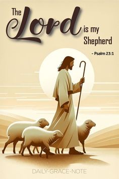 the lord is my shepherd with three sheep