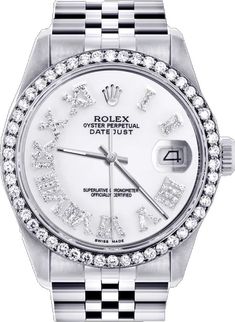 Diamond Watches With Date Indicator For Anniversary, White Diamond Watch With Round Dial, White Diamond Round Watches, Silver Diamond Watch With Date Indicator, White Diamond Watch With Date Display, Anniversary Diamond Watch With Date Indicator, White Luxury Diamond Watch With Date Display, Luxury White Diamond Watch With Date Display, Anniversary White Watch With Date Indicator