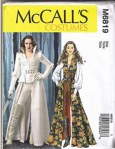 two women's clothing patterns, one in white and the other in black with long sleeves