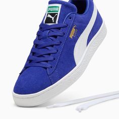 Suede Classic Sneakers, Lapis Lazuli-PUMA White, extralarge Fenty X Puma, Leather Products, The Scene, Leather Working, Cow Leather, Leather Heels