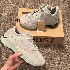 Yeezy 700 “Salt” 100% Authentic - Won On Yeezy Day Off Adidas Confirmed App. Never Worn Nwt (I Have These Posted On My Tiktok - Sabriejv If You’d Like To See A Video Of Them & Also On Goat.) Size 7 (Men) These Run Smaller Than The 350s - I Am Woman’s 7.5/8 These Fit Me Perfectly. Yeezy 700 Outfit Women, Yeezy 700 Salt, Adidas Yeezy 350 V2, Shoes Yeezy, Pretty Sneakers, Athleisure Shoes, Pretty Shoes Sneakers, Yeezy 700, Adidas Boost