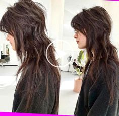 + long wolfcut haircut curly, long wolfcut haircut with bangs!! Fine Hair Cuts, Pretty Hair Cuts, Haircut Wavy Hair, Rachel Hair, Wolf Cut Long, Cut Long Hair, Long Wolf Cut, Rocker Hair