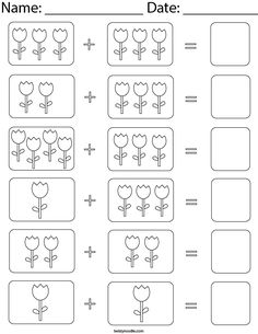 the worksheet for adding flowers to each other