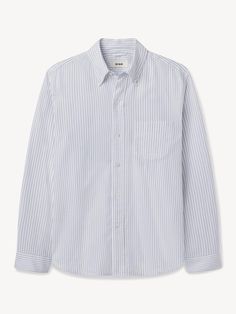 White/Green Lane Stripe California Oxford One Pocket Shirt - Buck Mason- Modern American Classics Summer Reset, Jefferson White, Spring Outerwear, Buck Mason, Suit Shirt, Mens Stripes, Japanese Denim, Raw Denim, Pocket Shirt