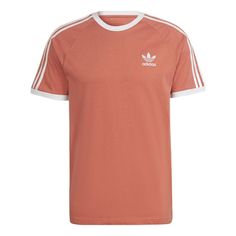 Men's adidas originals 3-Stripes Tee Logo Stripe Round Neck Pullover Short Sleeve Brown T-Shirt HK7276 Brown T Shirt, Brown Tshirt, Striped Tee, Adidas Men, Adidas Originals, Round Neck, Stripes, Mens Shirts, Adidas