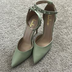 Great Condition. Never Worn. Ended Up Not Needing Them Anymore. Sage/Light Green Color. Green Wedding Heels, Sage Green Heels, Light Green Heels, Sage Light Green, Light Green Color, Green Heels, Wedding Heels, Walker Boots, Ankle Strap Heels