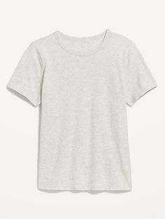 EveryWear Crew-Neck T-Shirt | Old Navy Basic Scoop Neck T-shirt With Ribbed Neckline, Gray Stretch Crew Neck T-shirt, Simple Stretch Short Sleeve T-shirt, Simple Gray Crew Neck T-shirt, Gray Fitted Crew Neck T-shirt, Casual Gray Scoop Neck T-shirt, Cotton T Shirts Women, Core Wardrobe, Cotton T Shirts