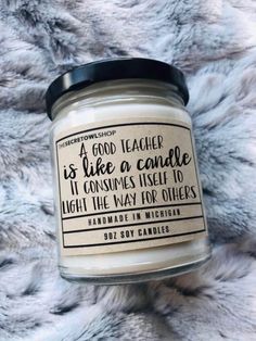 65 Best Teacher Gifts for 2020 What They Really Want - Chaylor & Mads Candle Making Ideas, Teacher Candle Gift, Teacher Candle, Candles Ideas, Good Teacher, Divorce Gift, Personality Gifts, Principal Gifts, Personalized Home Decor