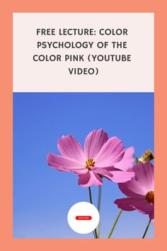 three pink flowers with the text free lecture color psychology of the color pink video