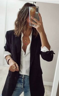 Work Outfit, Women's Blazer, Lab Coat, Street Style, Blazer, Clothes, Instagram