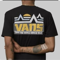 New With Tags!! Men’s Small Black Mt Vans T Shirt Vans Logo Print T-shirt For Streetwear, Vans T-shirt With Logo Print For Streetwear, Vans Black Tops With Graphic Print, Vans Black Graphic Tee, Vans Black Top With Graphic Print, Black Vans Tops With Graphic Print, Vans Black Crew Neck T-shirt, Black Vans Crew Neck T-shirt, Black Vans Crew Neck Top