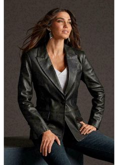 100% Genuine Lambskin Formal Leather Women Black Suit Blazer Slim Fit Designer/sk Item Description: The Jacket are made of 100% real Genuine Lambskin Leather. Available in all sizes and colors. All our product can be customized as per Buyer requirement. Leather is our passion We source the best leather skins that are soft Napa Leather. We use durable, Hardware in 4 custom finishes: Gun Metal, Silver, Gold and Antique. We offer worldwide delivery !  Condition    : Brand New with Tag Material Lambskin Leather Blazer, Leather Blazer Women, Slim Fit Coat, Cocktail Casual, Stylish Coat, Single Button Blazer, Classic Blazer, Leather Blazer, Black Leather Jacket