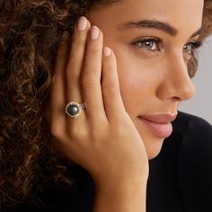 A tahitian black pearl surrounded by 18K gold Caviar beading, sterling silver, and diamonds. Engagement Rings 101, Pearl Diamond Ring, Tahitian Black Pearls, Pearl And Diamond Ring, Diamond Bar, Tahitian Pearls, Antique Diamond, Pearl Diamond, Engraved Items