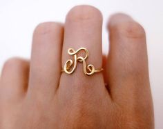 This listing is for 18 Gauge SINGLE initial ring! - MADE TO SIZE but is ADJUSTABLE ring. { N O T E } ~~~ lease LEAVE A NOTE about WHICH LETTER & WHICH Pattern ( uppercase or lowercase) do you need AT CHECKOUT, thanks!! ~~~ If you worry about snag issues especially when Silver Bridesmaid, Knuckle Ring, Letter Ring, Gold Rings Fashion, Aquamarine Engagement Ring, Gold Ring Designs, Ring Stack, White Gold Wedding Rings