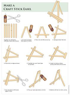 the instructions to make a craft stick easel