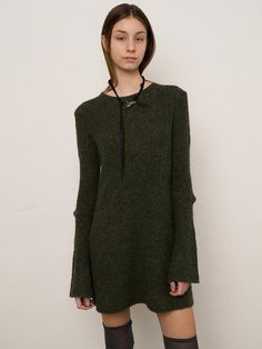 Composition : Acrylic 32%; nylon 32%; polyester 23%; wool 8%; spandex 5%Color : GREENCountry of Origin : KOREA Outfit Inspo Fall, Fall Outfit, Green Dress, Knit Dress, Jumpsuit Dress, Fall Outfits, Dress Outfits, Composition, Jumpsuit