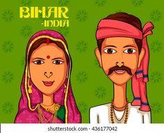 Rajasthani Couple, 2d Character Animation, Rajasthani Art, Indian Illustration, Kashmir India, Painting Competition, Historical Artwork