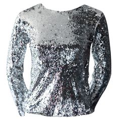 Racil long sleeve blouse with all-over silver iridescent sequins. New Year's Eve or wear to an evening event. Wear with pants or a skirt! New with original tags attached. Fitted, crew-neck silhouette with back zip closure. Size XS Silver Sequin Blouse, Halter Neck Vest, Silver Jacket, Sequin Blouse, Vintage Hermes, Bow Blouse, Stripe Silk, Metal Mesh, Paco Rabanne