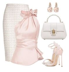 Cute Polyvore Outfits Girly, Stylish Office Wear, Office Look, Tie Neck, Elegant Outfit, Fashion Classy