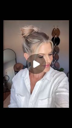 Brittany Henderson on Instagram: "Fine hair?? This will give you the appearance of a fuller topknot! Perfect on those dirty hair days. Let me know if you give it a try!🫶🏼" Jamaica Hairstyles, Diana Hairstyles, Kim Hair, Hair Styles To Try, Cheer Hair, Medium Layered Hair, Medium Layered, Country Dance, Zach Bryan