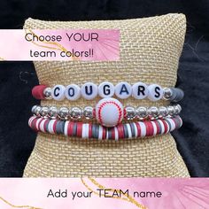 Mom Baseball Bracelets sports Team Bracelets team Name Braceletbracelets mom Giftstacking Bracelets Mom Bracelet heishi Bead Bracelet - Etsy Personalized Red Beaded Bracelets With Letter Beads, Customizable Round Beads Bracelets For Birthday Gift, Personalized Red Letter Beads Bracelet, Hypoallergenic Friendship Bracelets With Round Beads As Personalized Gift, Customizable Round Beads Wristband For Gift, Customizable Round Beads Wristband As Gift, Adjustable Red Beaded Bracelets For Personalized Gift, White Stretch Bracelet With Round Beads For Birthday, White Stretch Bracelet With Round Beads