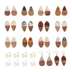 PRICES MAY VARY. Package Include: 24pcs teardrop resin & wood pendants, 2pcs/style. 60Pcs earring hooks and 60pcs open jump rings. They are well packed in a plastic box, convenient for you to store. Quality Material: Made of high-quality resin and wood material, our resin wood earring charms are smooth surface, comfortable to touch, sturdy and durable, great for long time use. Wide Usage: The wood earrings charms are great for both jewelry making and crafting projects. You can put them into your Wood Pendants, Unique Dangle Earrings, Resin Earring, Earrings Charms, Wood Earring, Earring Kit, Teardrop Dangle Earrings, Earring Charms, Wood Material