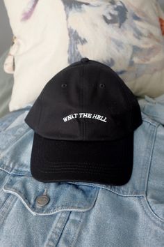 "What The Hell" Cotton hat is a dad hat that expresses exactly how we all feel. Features an adjustable brass clasp closure with a direct embroidery logo. Crown: 100% Cotton fabric Visor: 100% Cotton fabric 6-panel Adjustable Brass clasp hat Chain stitch embroidery Hat Chain, Curly Fries, Chain Stitch Embroidery, Black Curly, What The Hell, Cotton Hat, Stitch Embroidery, Dad Hat, Chain Stitch