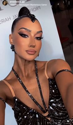 #latin #latinlook #ballroom #ballroomlook #makeup #makeuplook #glam #glamlook Makeup Ideas For Dance Competition, Dance Sport Makeup, Ballroom Makeup Tutorial, Dancesport Hairstyle, Dance Makeup Ideas, Ballroom Hairstyles Competition