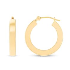 These 14K gold square tube hoop earrings are a modern take on a classic style. Hollow 14K gold. Each 20.0mm hoop features a 3.0mm squared tube. Latch backs. Classic Rectangular Hoop Earrings For Anniversary, Modern Rectangular Hoop Earrings For Anniversary, Tube Hoop Earrings, Classic Style, Hoop Earrings, Square, Gold