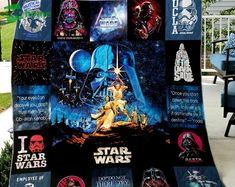 the star wars blanket is on display outside