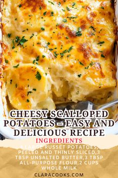 cheesy potato casserole with potatoes, easy and delicious recipe