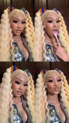 Freaknik Hairstyles, Big Hair Bands, Blonde Weave, Birthday Hair, Favorite Hairstyles, Blonde Wig, Hair Weave, Wigs For Black Women