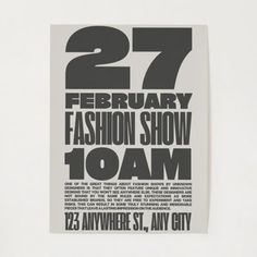 a poster with the number twenty seven on it's front and back side, in black and white