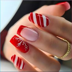 PRICES MAY VARY. Package Included:You will get 24pcs Christmas press on nails,1pcs jelly glue stickers,1pcs alcohol pad,1 nail file, 1 wooden stick. Material:These Christmas fake nails are made of environmentally friendly ABS material, no irritating smell, high gloss, not easy to break, will not harm the human body or nails, you can use it with confidence. Lasting Effect:Nails press ons can be reused. (Durability of jelly glue is not as good as liquid glue, If you want a long-lasting effect,Please use suitable glue according to different scenes) Easy to use:No need to spend a lot of time and money in the nail salon, you only need to choose the right Christmas acrylic nails,stick the jelly glue we provide, press the false nails on the jelly glue for 30 seconds to get your favorite nail art. Classy Nail Art Ideas, Old Nail Polish, Nagellack Trends, Cute Christmas Nails, Body Chains, Christmas Nails Acrylic, Thanksgiving Nails, Stick On Nails, Christmas Nail Designs