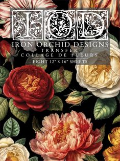 the front cover of iron orchid designs'collage de fleurs, featuring flowers